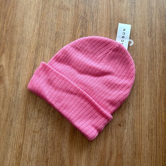 PacSun Accessories - PACSUN Cable Knit Ribbed Beanie Hat Pink Unisex NWT One Size